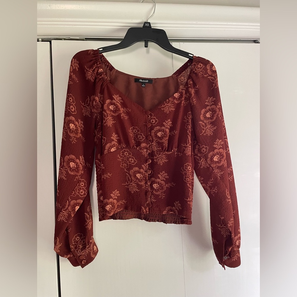 Madewell Floral Rust Blouse